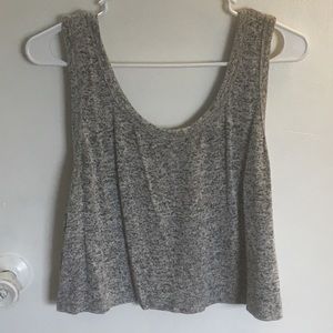 Gray knit crop top